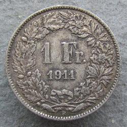 Швейцария 1 франк 1911 B