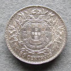 Portugalsko 50 centavos 1914