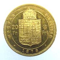 Österreich-Ungarn 20 Fr / 8 Frt 1878 KB