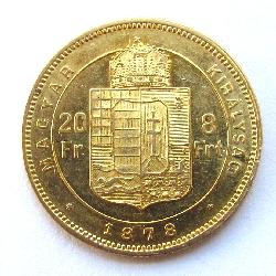 Rakousko-Uhersko 20 Fr / 8 Frt 1878 KB