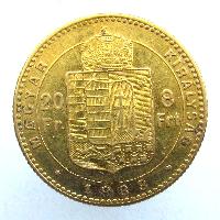 Austria Hungary 20 Fr / 8 Frt 1888 KB