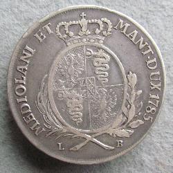 1 scudo = 6 lire = Taliero 1785
