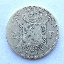 Belgium 2 Fr 1867