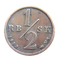 Denmark 1/2 Rigsbankskilling 1852