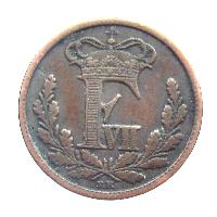 Denmark 1/2 Rigsbankskilling 1852