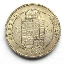 Rakousko-Uhersko 1 Forint 1880 KB