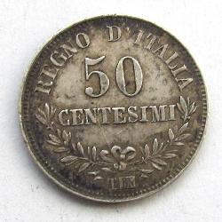 Italy 50 centesimi 1863 T