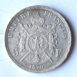 Франция 5 франков 1870 BB