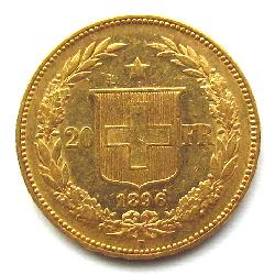 Švýcarsko 20 Fr 1896 B