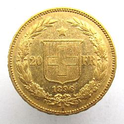 Switzerland 20 Francs 1896 B