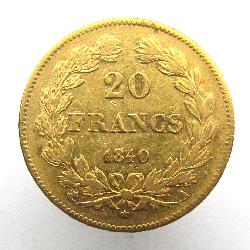 Francie 20 Franků 1840 A