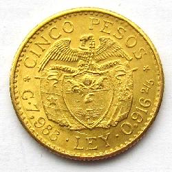 Колумбия 5 песо 1925