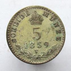 Österreich-Ungarn 5 kreuzer 1859 V