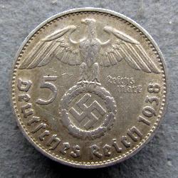 Germany 5 RM 1938 D