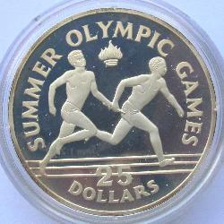 Jamaica 25 dollars 1988