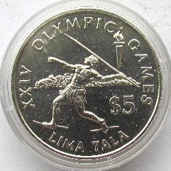 Токелау 5 долларов 1988