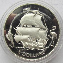 Bahamas 5 dollars 1993