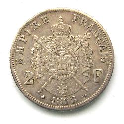 Francie 2 franky 1868 A