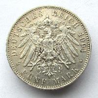 Saxony 5 mark 1904 E