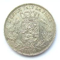 Belgium 5 Fr 1870