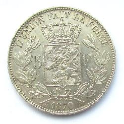 Бельгия 5 франков 1870