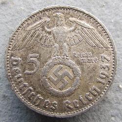 Germany 5 RM 1937 D