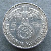 Germany 5 RM 1937 J