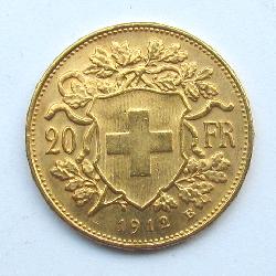 Švýcarsko 20 Fr 1912 B