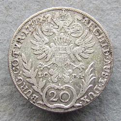 Rakousko-Uhersko 20 kreuzer 1777