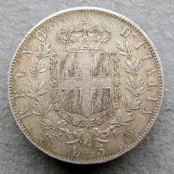 Itálie 5 lir 1874 M BN
