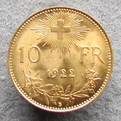Švýcarsko 10 Fr 1922