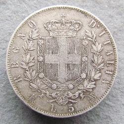 Италия 5 лир 1874 M BN