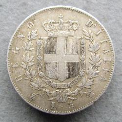 Italy 5 lirs 1874 M BN
