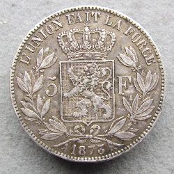 Бельгия 5 франков 1873