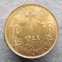 Switzerland 10 Fr 1922