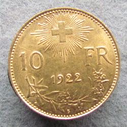 Швейцария 10 франков 1922