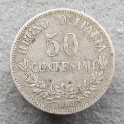 Itálie 50 centesimo 1863 M BN