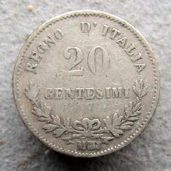 Itálie 20 centesimo 1863 M BN