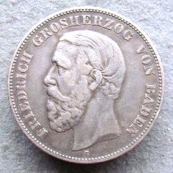 Баден 5 марок 1876 G