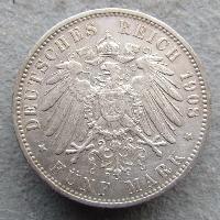 Гамбург 5 марок 1908 J