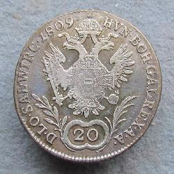 Austria Hungary 20 kreuzer 1809 A