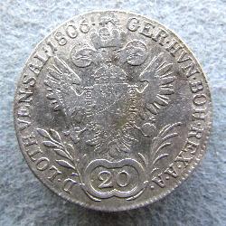 Austria Hungary 20 kreuzer 1806 B