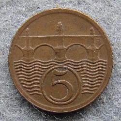 Чехословакия 5 геллеров 1923
