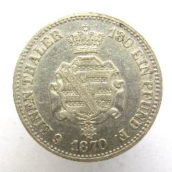 Saxony 1/6 thaler 1870 B