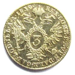 Австро-Венгрия 3 крейцара 1839 A