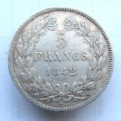 France 5 francs 1842 W