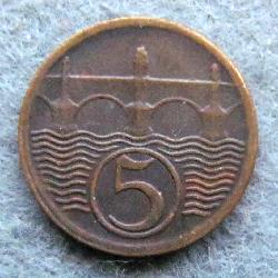 Чехословакия 5 геллеров 1929