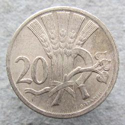 Чехословакия 20 геллеров 1927
