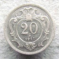Austria Hungary 20 hellers 1911
