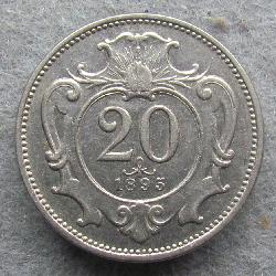 Rakousko-Uhersko 20 heller 1895